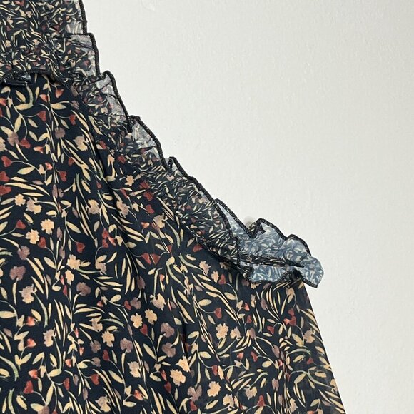 Tularosa Sabrina‎ Ruffle Cold Shoulder Floral Chiffon Mini Dress Size Medium - Picture 3 of 9